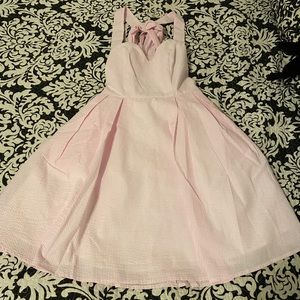 Lauren James Bow Back Seersucker dress NWT XS